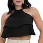 Imagem de Cropped Top Babado Soltinho Frente Unica Moda Feminina Verão