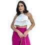 Imagem de Cropped Top Babado Soltinho Frente Unica Moda Feminina Verão