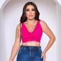 Imagem de Cropped Top Blusinha de Bojo Modal Tricot