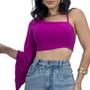 Imagem de Cropped Top Duna Moda Social Verão De Amarrar Mula Longa