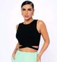 Imagem de Cropped top feminino canelado cavado transpassado modelo basico