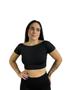 Imagem de Cropped top Lara baby tee manguinhas e costas nuas basic fitness moda gringa blogueira