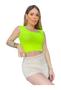 Imagem de Cropped Tricot Alça Grosso Moda Feminina Verão Blusinha Neon