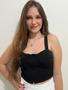 Imagem de Cropped Zíper frontal Com Bojo Regata Crepe Feminino