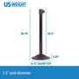 Imagem de Crowd Control Stanchion US Weight U2102EXT Steel Black, pacote com 2 unidades