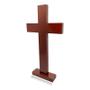 Imagem de Crucifixo com Base Para Evangélicos Sem Imagem Madeira 28cm