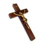 Imagem de Crucifixo Cruz De Porta Ou De Mão Madeira Pequeno Clássica Tradicional Cruz De Parede Com Cristo 15,5cm