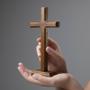 Imagem de Crucifixo Cruz Sem o Cristo De Mesa E Parede Madeira 19 Cm
