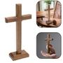 Imagem de Crucifixo Cruz Sem o Cristo De Mesa E Parede Madeira 19 Cm