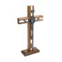 Imagem de Crucifixo de Madeira Frisada com São Bento (onix) 26cm - "Ninguém te ama como eu!"