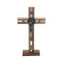 Imagem de Crucifixo de Madeira Frisada com São Bento (onix) 26cm - "Ninguém te ama como eu!"