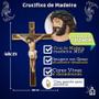 Imagem de Crucifixo De Madeira Para Parede Cruz Com Cristo Lindo 48cm