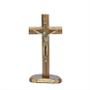 Imagem de Crucifixo de Mesa Madei Cilíndrica 17cm São Bento Ouro Velho (Eis o Cordeiro)