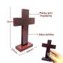 Imagem de Crucifixo de Mesa Madeira Melhor Acabamento Sem Cristo 13cm