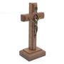 Imagem de Crucifixo De Mesa Pequeno Madeira Cristo São Bento Ov 10 Cm