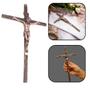 Imagem de Crucifixo de Metal Cobre Parede Elegante 25 cm