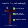 Imagem de Crucifixo De Parede Cruz De Madeira Ecumênica 50cm Evangelica Sem Imagem Rústica Para Altar Igreja Capela Minimalista