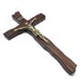 Imagem de Crucifixo De Parede Em Madeira Nobre Ouro Velho 39 Cm