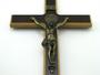 Imagem de Crucifixo De Parede Madeira Escura E Metal 34 Cm