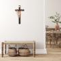 Imagem de Crucifixo de Parede Madeira mdf Modelo Tradicional Grande Cruz de Pendurar Rustico com Cristo 44cm Artesanal Igreja Sala