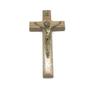 Imagem de Crucifixo De Parede Medalha De São Bento Cristo Metal Dourado 17 Cm