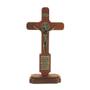 Imagem de Crucifixo Medalha de São Bento Mesa Parede Madeira Demolição 26 cm