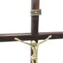 Imagem de Crucifixo Mesa Parede Madeira Escura Slim Ouro Velho 40 Cm