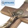 Imagem de Crucifixo Para Decoração Cruz Em Madeira Para Porta 31cm