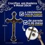 Imagem de Crucifixo Para Parede Sala Escritório Cruz Em Madeira 20cm