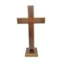 Imagem de Cruz Crucifixo Madeira Sem Imagem Sem Cristo Evangélico Católico Ecumênico 24cm de Mesa Com Base Para Altar