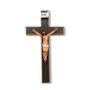 Imagem de Cruz De Madeira Crucifixo De Parede Tradicional 28cm MDF Pequena Com Cristo de Mão Rústica Presente Tumulo Sepultura