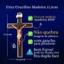 Imagem de Cruz De Madeira MDF Crucifixo De Parede Tradicional 17cm Pequena com Cristo de Mão Leve Artesanal Rústica Para Presente