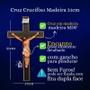 Imagem de Cruz de Madeira MDF de Parede Crucifixo de Pendurar 31cm Grande Tradicional Artesanal para Sala Quarto Rústico Original