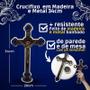 Imagem de Cruz De Mesa Parede De Madeira Com Imagem Lindo 34cm