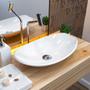 Cuba de Apoio Canoa C01 Para Banheiro Lux L45 Branco - Lyam Decor Imagem de Cuba de Apoio Canoa C01 Para Banheiro Lux L45 Branco - Lyam Decor