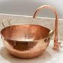 Imagem de Cuba De Apoio Cobre Puro Com Alças De Bronze E Válvula 25L