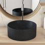 Imagem de Cuba de Apoio Redonda Para Banheiro Lavabo C01 BL34W Preto Granit Matte  - Lyam