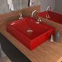 Imagem de Cuba de Apoio Retangular C01 Para Banheiro RT49 Vermelho - Lyam Decor