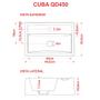 Imagem de Cuba de Apoio Retangular Para Banheiro Lavabo C01 Q450 Cinza - Lyam Decor