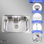 Imagem de Cuba de Inox Pia Cozinha 60x40 Pop Completa com Dispenser e Válvula Americana