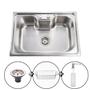 Imagem de Cuba de Inox Pia Cozinha 60x40 Pop Completa com Dispenser e Válvula Americana