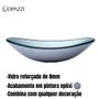 Imagem de Cuba de vidro para banheiro e lavabo oval canoa 47,5cm - cores brilhantes