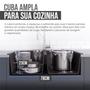 Imagem de Cuba Dupla Aço Inox Torneira Flexível Gourmet Cozinha Dourada