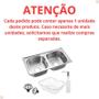 Imagem de Cuba dupla cozinha gourmet com kit acessórios aço inox