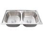 Imagem de Cuba Dupla Cozinha Gourmet Inox 304 + Kit Com Tábua De Corte