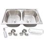 Imagem de Cuba Dupla De Cozinha Gourmet Com Acessórios 78x43cm