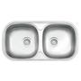 Imagem de Cuba Dupla Retangular 2C 34 BS Inox 78x39 cm Acetinado Prime com Válvula 4,5 Tramontina 94032102