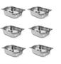 Imagem de CUBA GASTRONOMICA GN 1/2 X 100mm AÇO INOX COM ALÇAS KIT COM 06 UNIDADES