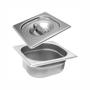 Imagem de Cuba GN 1/6x65MM Com Tampa Inox Gn Sebem Buffet Gastronômica Kit 6 Und Cor Aço Inox