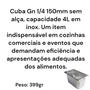 Imagem de CUBA GN GASTRONÔMICA INOX 1/4 150MM SEM ALÇA 4,7L 16,5x15x26,5CM MOD EUROPEU